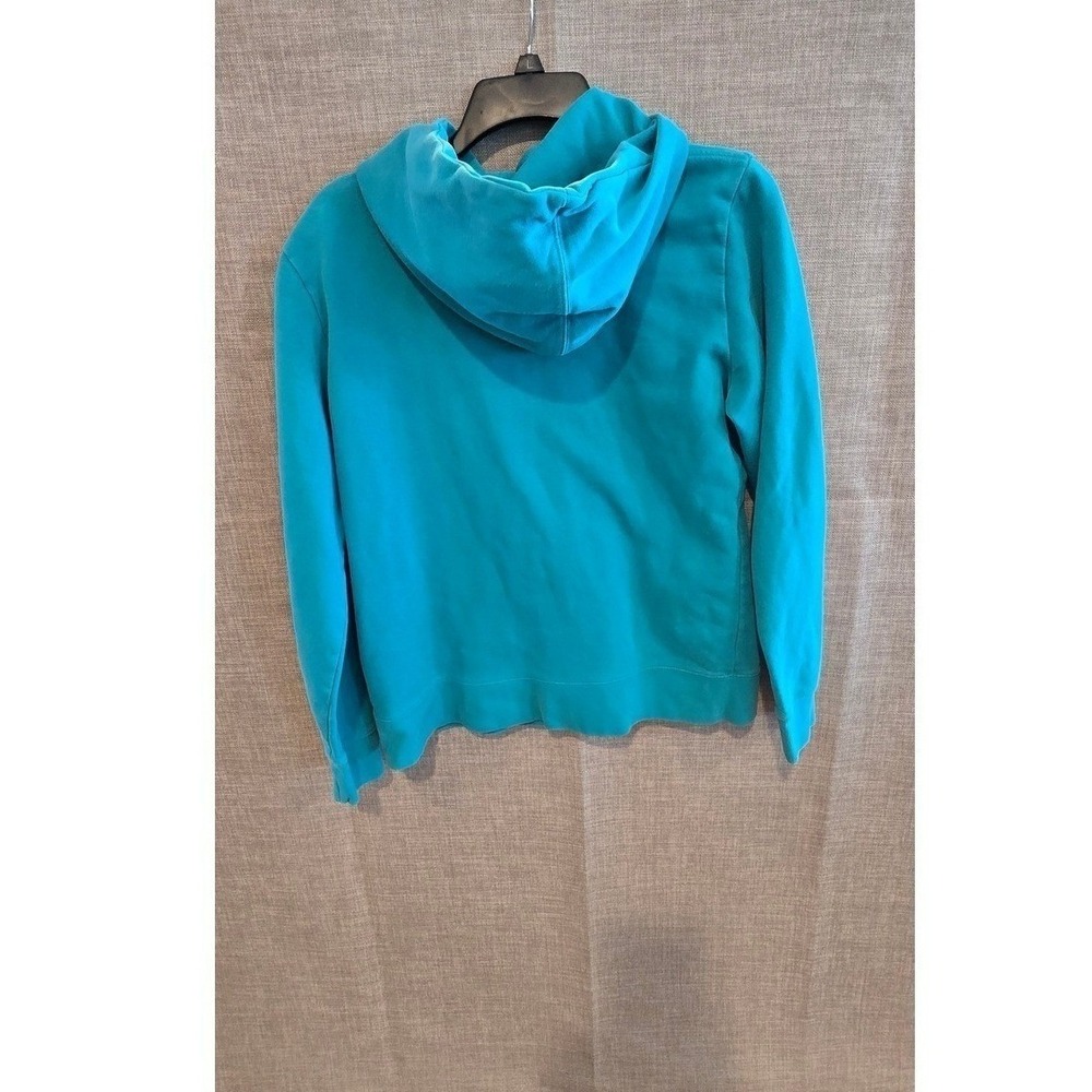 The North Face Womens Teal Blue Logo Pullover Hoodie Sweatshirt Size Large - Picture 3 of 8